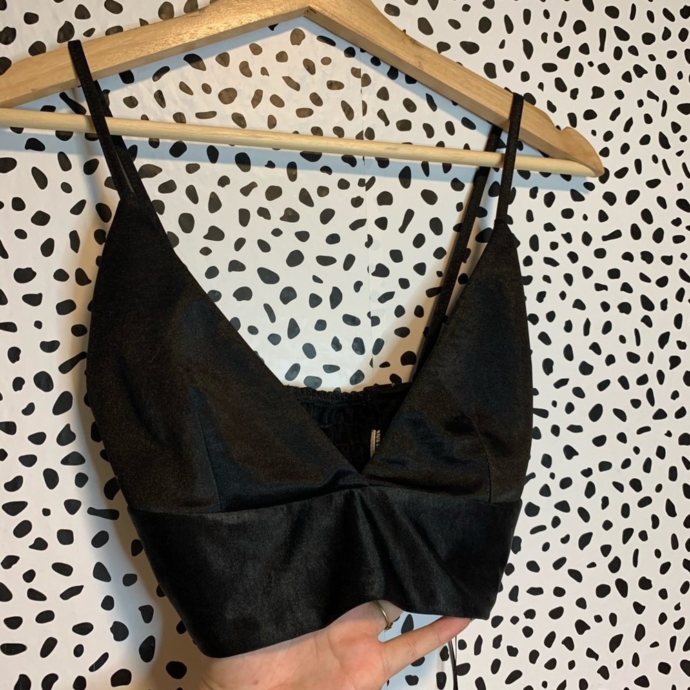 Zara Satin Black Top